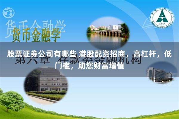 股票证券公司有哪些 港股配资招商，高杠杆，低门槛，助您财富增值